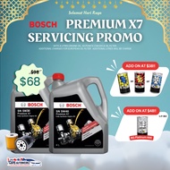 Car Servicing - Bosch Premium X7 4L Engine Oil Servicing Package | 5W30 / 5W40 Car Service Promo Package