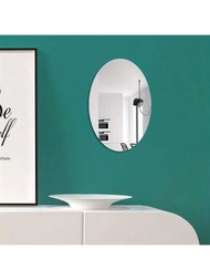 1入組橢圓形亞克力鏡,3d牆貼鏡,自粘鏡,化妝鏡,可拆卸牆貼,適用於客廳,浴室,臥室牆壁裝飾。