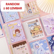 PTT Buku Catatan Notebook A5 Isi 60 Lembar Buku Diary Aesthetic Motif Kartun Gaya Retro Buku Tulis G