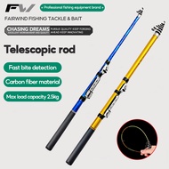 FW Fishing Rod Carbon Fiber Rod Telescopic 1.5M / 1.8M Spinning Carp UL Rod
