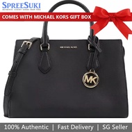 Michael Kors Handbag In Gift Box Crossbody Bag Sheila Medium Zip Satchel Non-Leather Vegan Black # 35S3G6HS2L