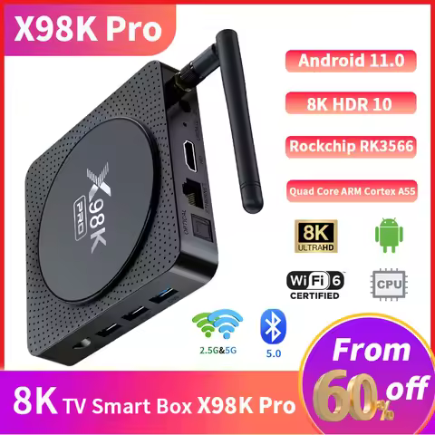 Smart TV Box X98K Pro Android 11.0 Rock Chip RK3566 8K Quad Core A55 4GB 32GB HD 1000M Dual Wifi Set