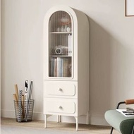 Carpenter - 客廳書櫃附玻璃門小戶型組合櫃拱形置物櫃奶油風展示櫃40CM