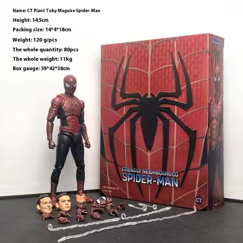 CT Factory Hot Shf Toby Spider Man PVC Friendly Neighbor Maguire Mobile Handheld Box Model Spider Ma