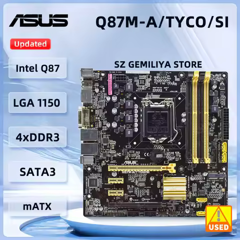 ASUS Q87M-A Motherboard Q87M-A/TYCO/SI LGA 1150 Intel H87 DDR3 32GB support i7-4790 i5-4670 i3-4130 