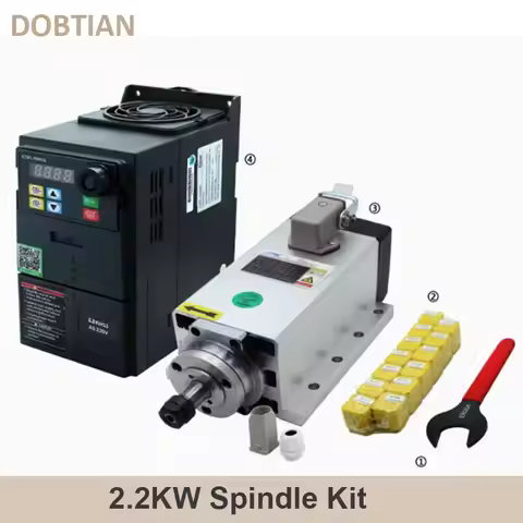 Hot Sell 2.2KW CNC Spindle Motor 110v / 220v ER20 Spindle 0.9Nm 24000RPM +2200w VFD 50/60hz + ER20A 