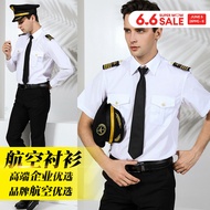 Empty Uniform Pilot Shirt Men's Shirt Nightclub Handsome Epaulet Korean Style Cool Trendy Captain Un