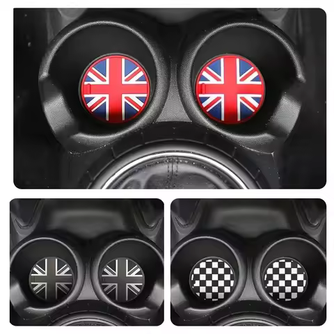 2PCS 72mm Union Jack Logo Car Coaster Water Cup Bottle Holder Mat Anti-Slip Pad for Mini R60 F56 R56