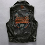 vest biker rompi kulit Sapi import asli motor Harley davidson A