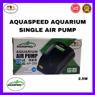Aquaspeed Aquarium Airpump / Air pump Oxygen Aerator Single Output Energy Saving for Fish Tank Pond Aquarium 2.5 Watts