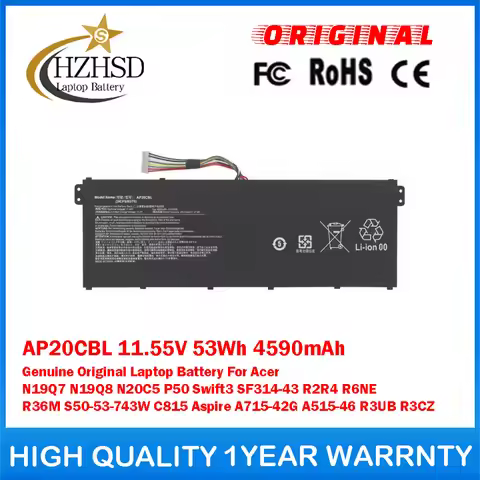 AP20CBL 11.55V 53Wh 4590mAh Genuine Original Laptop Battery For Acer N19Q7 N19Q8 N20C5 P50 Swift3 SF