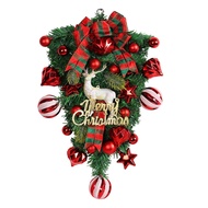 【VVL】-Christmas Wreath Decorative Hanging Ornament Artificial Wreath Christmas Day for Front Door Wa