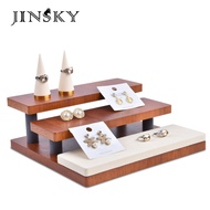 Jewelry Jewelry Set Display Steps Wood Grain Multi-Layer Live Props Display Stand Earrings Jewelry B
