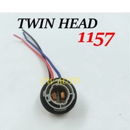 Car Headlight Socket Connector Lamp Bulb Wiring Harness 1157 TWIN HEAD Head Lamp Bulb Ceramic/BULB S