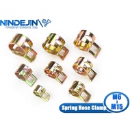 NINDEJIN Spring Hose Clamp Silicone Vacuum Hose Pipe Zinc Plated Thicken Clip Fastener M6-M15 (20 Pcs)