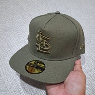 OLIVE GREEN ST. LOUIS CARDINALS STL LOGO A FRAME 59FIFTY FITTED CAP/HAT BY NEW ERA