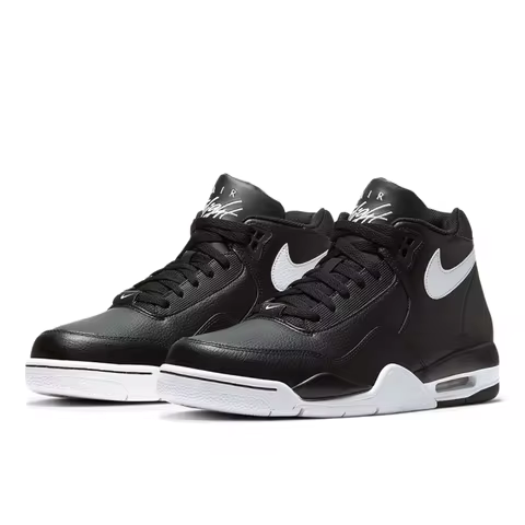 Nike Flight Legacy Mid-Top Retro Basketball Sneakers Men's Black/White BQ4212-002