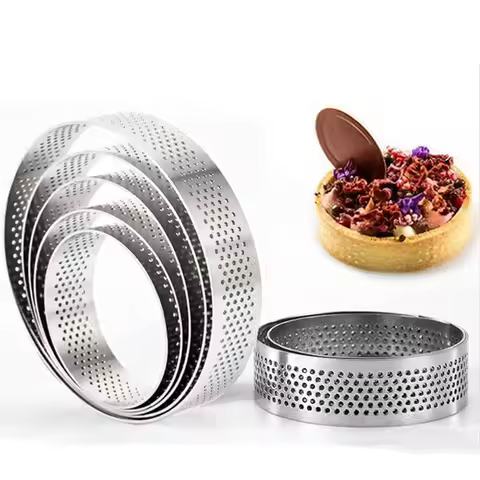 15/18/20CM Stainless Steel Circle Mould Tarte Ring Cake Mold Baking French Dessert Fruit Pie Tatin B
