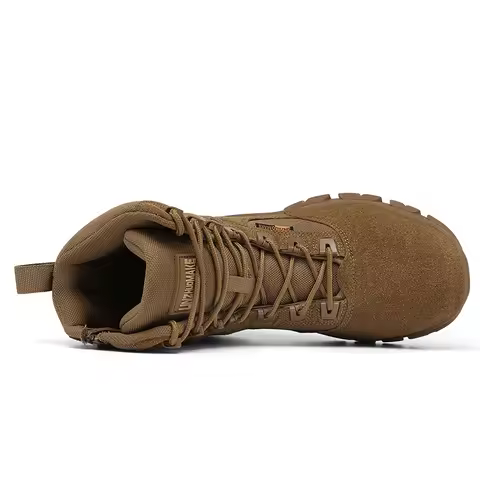 CHRLCK High Quality Military Leather Combat Boots Mens Spring Autumn Waterproof Anti-Slip Combat Tra