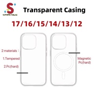 Tempered Glass Case iPhone 17/16/16pro/16promax/15/15promax/15pro/14/14promax/14pro/13pro Transparen