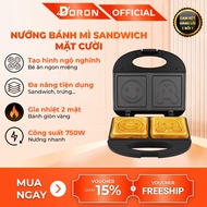 DORON 750W sandwich toaster with funny shape, cooks evenly on both sides