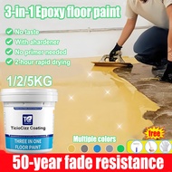 3 in 1 epoxy floor paint cat lantai simen HEAVY DUTY [Hardener Included] Waterproof Coating suitable