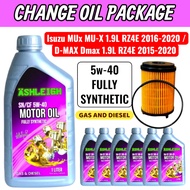 5w-40 Fully Synthetic Engine Oil with Oil Filter Isuzu MUx MU-X 1.9L RZ4E 2016-2020 / D-MAX Dmax 1.9