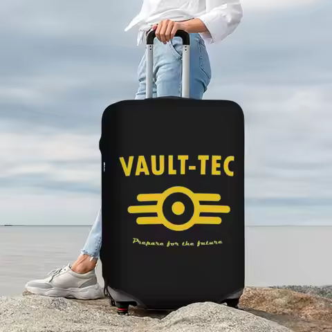 Fallout 4 Vault-Tec Logo Suitcase Cover Protection Elastic Trip Luggage Protector Covers for 18-32 I