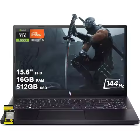 Gaming Laptop 15.6 FHD IPS 144Hz AMD Ryzen 5 7535HS Hexa Core 16GB RAM 512GB SSD RTX 4050 Backlit Ke