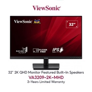 VIEWSONIC VA3209-2K-MHD 32” 2K QHD Monitor Featured Built-In Speakers