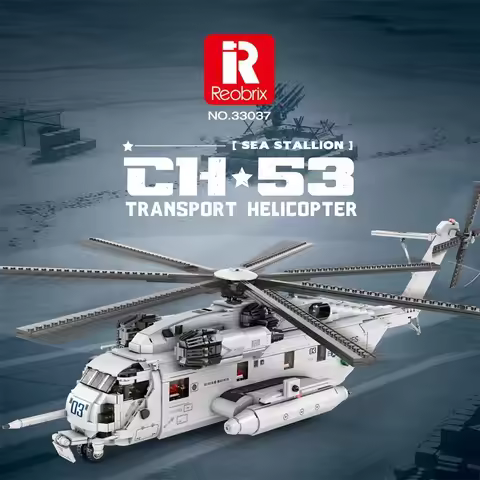 Armed Helicopter CH-53E Model Military Building Blocks MOC Toys Educational Gift for Boys Creative O
