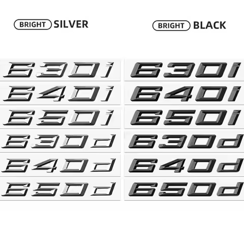 Car 3D ABS Trunk Letters Logo Badge Emblem Styling Decals Sticker For BMW 6 Series 630i 640i 650i 63