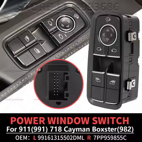 For 2012-2019 Porsche 911(991) 2013-2024 718 Boxster Cayman (981 982) Power Window Master Switch 991