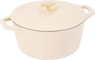 Flavehc Dutch Oven Pot with Lid Cast Iron Dutch Oven for Bread Baking 3.5QT Enameled Dutch Oven with