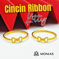 916 Gold Kitty Ribbon Ring 916 Gold Ring Bajet 916 Gold Ribbon Ring Pure 916 Gold Kitty Ribbon Ring