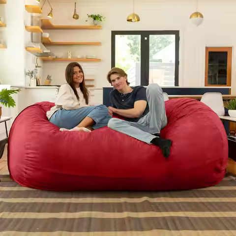 7 ft Giant Bean Bag Sofa, Cinnabar
