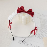 Japanese Maid Headband Headwear Lolita Hair Accessories Lace Bow Decoration Lolita Accessories