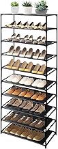 LCyindu Tall Shoe Rack 10 Tiers Narrow Shoe Rack, 27-30 Pairs Of Shoes And Boots Organizer, Black Metal Stackable Shoe Cabinet For Entryway, Closet, Bedroom, 23" D x 10.9" W x 61.8" H in