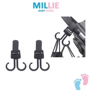 MILLIE 2pcs Multifunctional Baby Stroller Hook Hand Bag Hanging Hander Hook Kids Stroller Twin Hook Strong Bearing