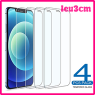 [LEUC3M] 4ชิ้นแก้วป้องกันสำหรับ iPhone 13 12 11 Pro XR X XS ป้องกันหน้าจอ Max สำหรับ iPhone 7 8 6S Plus 5 5 5S SE 12 13แก้วเล็ก