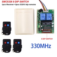 330mhz AutoGate Remote Control And Receiver SMC5326 8 Dip Switch Wireless Remotes