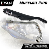 EVAN.PH Muffler Exhaust Pipe With Elbow Yamaha Sniper150 Sniper135 28MM 32MM Pipe Full Set System