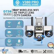 V380 PRO DT36 Three Lens CCTV Camera 18MP Outdoor Waterproof Wifi PTZ Night Vision CCTV Camera
