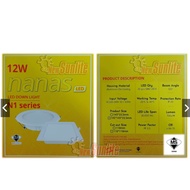 [Sirim] READY STOCK NANAS LED Downlight 12W Round Square 4'' Recessed Downlight Daylight 6500K,CoolW