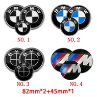 3pcs For BMW E60 E39 E34 E46 E32 82mm Car Front Hood Emblem 82mm Auto Trunk Tail Badge Steering Whee