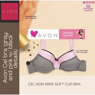 Avon Cel non wire soft cup bra color pink and gray w/black details (sizes: 32A,32B,34A,34B,36A,36B)