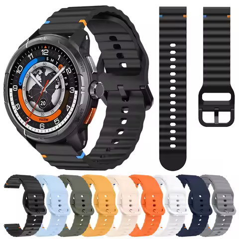 20 22mm Wave Silicone Strap For HAYLOU Solar Ultra/Pro Smart Watch Strap For HAYLOU Watch RS5 R8 S8 