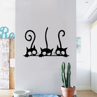 Sticker Hiasan Dinding 3 Kucing Hitam Wall Sticker Black Cat Sticker 3 Cat Sticker Cat Grooming Shop