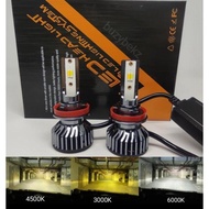 H11/H8/H16 3 Colors White Yellow Tricolor 3000K-6000K Car Fog Lamp
