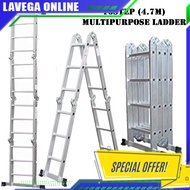 16 Step 4.7Meter Foldable Ladder Aluminium Ladder Multipurpose Ladder